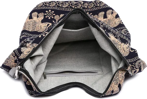 Miniatura 37 de Bolsa de hombro para mujer, de lona en estilo hippie/bohemio para llevar cruzada al hombro, disponible en diferentes colores y estampados