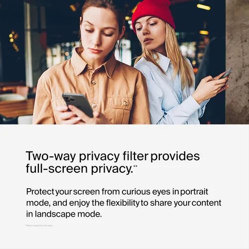 Miniatura 5 de Belkin ScreenForce - Protector de pantalla de privacidad de vidrio templado para iPhone 14 Pro, superficie tratada con revestimiento antihuellas