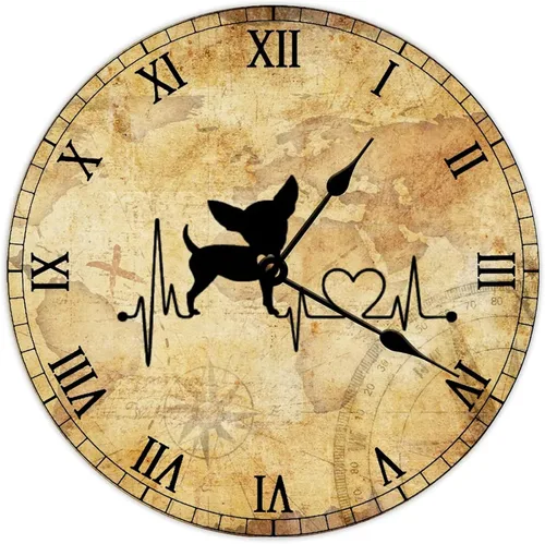 Miniatura 11 de ArogGeld Reloj de pared retro Corgi arco iris madera orgullo gay amante perro regalo LGBT cuarzo silencioso hogar colgante decorativo para sala