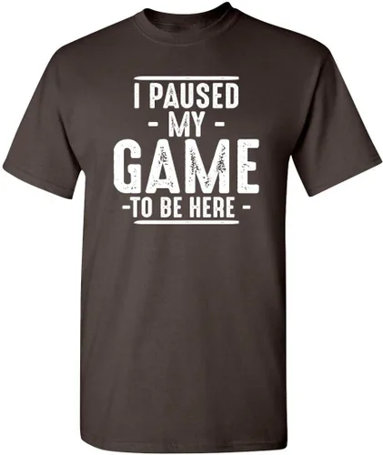 Miniatura 33 de Camiseta divertida con texto en inglés "I Paused My Game to Be Here" para hombre