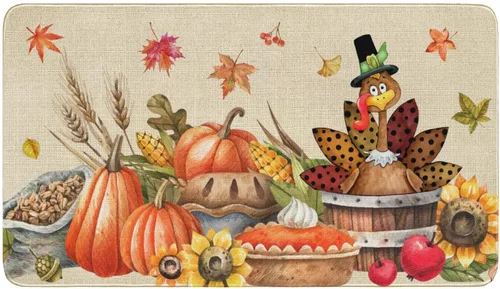 Miniatura 12 de Tapete de bienvenida para puerta de Halloween, divertido esqueleto para decoración del hogar, antideslizante, para interiores y exteriores, 17 x 30