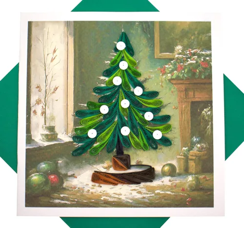 Miniatura 13 de Globo de nieve de Navidad, tarjeta de Navidad con filigrana - Arte único dedicado hecho a mano, tarjeta de felicitación de diseño para toda ocasión
