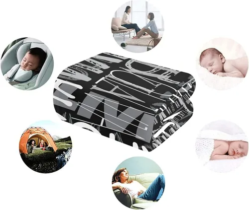 Miniatura 6 de Manta personalizada con nombre, mantas de monograma personalizadas con diseño de color de contraste, manta personalizada para bebé, niña, niño