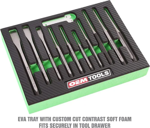 Miniatura 2 de OEMTOOLS 23996 - Juego de punzón y cincel, 11 piezas, corte, forma y punción, metales medianos y suaves, acero de aleación tratado térmicamente