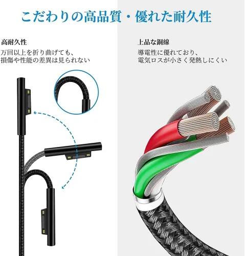 Miniatura 4 de Microsoft Surface - Cable de carga USB-C de 15 V/3 A, compatible con Surface Pro 3/4/5/6/7, laptop 3/2/1, Go, Book1/2/9.8 - 5.9 ft