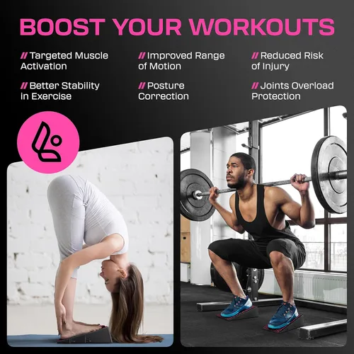 Miniatura 2 de Par de Bloques en Cuña para Sentadillas Flexelent - Bloque en Cuña para Sentadillas con Talón Elevado para Sentadillas Más Profundas, Levantamiento