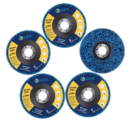 Miniatura 7 de S SATC Discos de pelado de 4-1/2" x 7/8" Rueda removedor de óxido para quitar pintura, 5 unidades de discos de tira Bule Oxidación Política Rueda