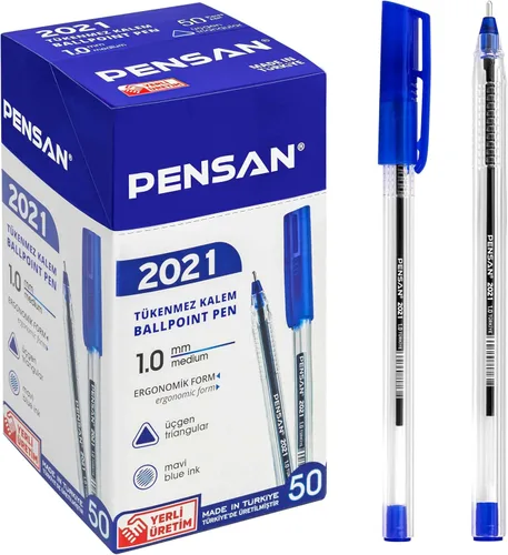 Miniatura 11 de PENSAN - Paquete de 250 bolígrafos de bola, (125 negros y 125 azules) - Bolígrafos de 1.0 mm de punta media, agarre ergonómico triangular, escritura