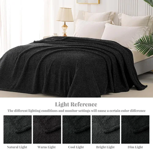 Miniatura 6 de Whale Flotilla Manta de forro polar extra grande para sofá, 50 x 70 pulgadas, manta jacquard suave y esponjosa para todas las estaciones, ligera