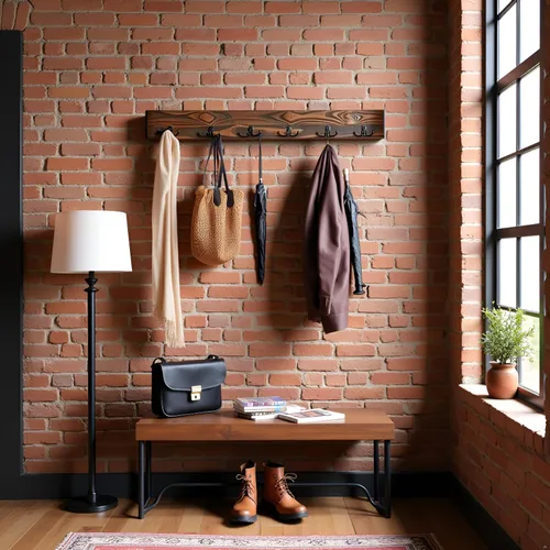 Miniatura 5 de Alaterre Furniture Pomona - Perchero de entrada – Moderno perchero rústico de 48 pulgadas montado en la pared con 6 ganchos – Madera maciza y ahorro