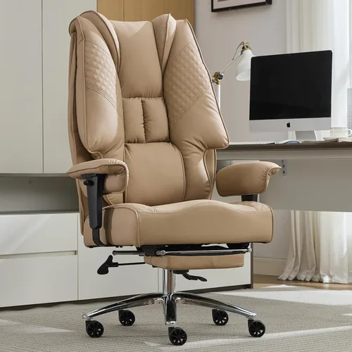 Miniatura 19 de EXCEBET Silla de oficina grande y alta con reposapiés, silla de oficina ejecutiva de piel sintética con respaldo alto, 400 libras, sillas Blanco