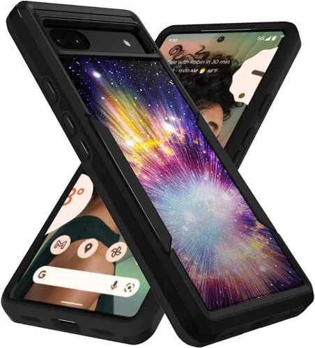 Miniatura 8 de CasesOnDeck Hybrid Case Compatible with Google Pixel 6A / Pixel 6A (2022) Case [Dual Tactical] Slim Shock Protecting Heavy Duty Cover (Purple Galaxy)