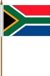 Sudáfrica pequeña 4 x 6 pulgadas mini bandera de palo de país nuevo