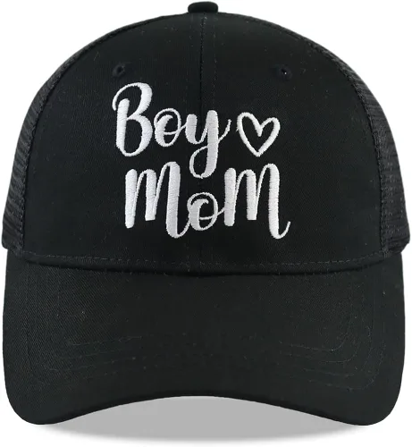 Miniatura 2 de Wanpcaiy Gorra de béisbol divertida para niño y mamá, de algodón lavado desgastado, ajustable, bordada, de malla