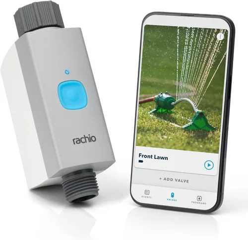 Rachio Temporizador inteligente de manguera (solo 1 válvula) – Temporizador de grifo para exteriores controlado por aplicación, instalación rápida y