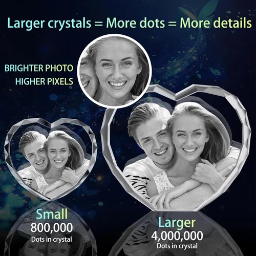 Miniatura 6 de Foto de cristal 3D, regalos personalizados para mujeres, esposa, día del padre, papá, regalo personalizado de vidrio grabado con láser 3D, corazón, L