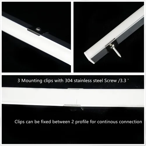 Miniatura 6 de THMOOTHER Paquete de 5 tiras LED en forma de V de 3.3 pies, sistema de difusor de canal de aluminio, cubierta lechosa extruida con conector