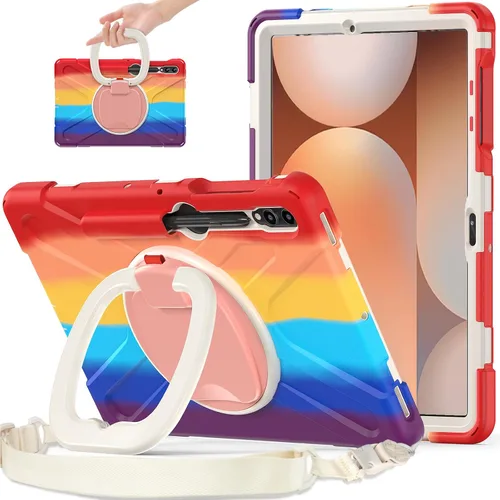 Miniatura 27 de 360 Rotation Case for Galaxy Tab ActivePro/Tab Active4 Pro/Active 5 Pro 10.1" Sturdy Cover Rotate Ring Stand Shoulder Carrying Strap Hand Strap