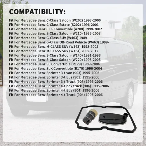 Miniatura 4 de Filtro de Aceite de Transmisión Automática + Junta del Cárter de Aceite + Adaptador de Tapón Para Mercedes Benz 722.6 Para Chrysler Para Dodge Para