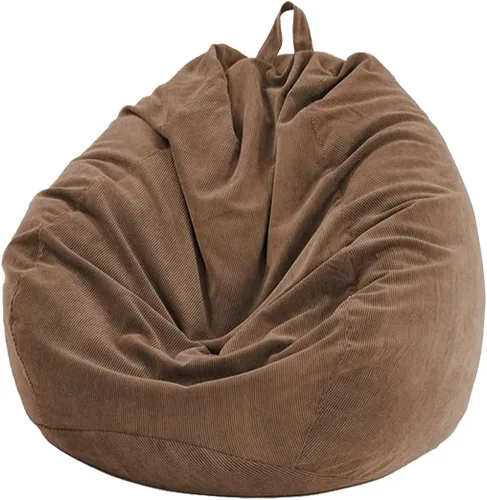 Miniatura 10 de Lukery Puf para adultos (sin relleno), funda de puf de color sólido, puf de pana, cómodo puf perezoso, almacenamiento de animales de peluche