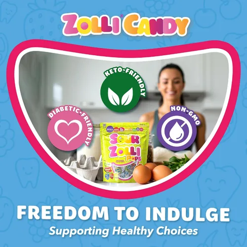 Miniatura 6 de Zollipops Sour Clean Teeth Pops - Paletas sin azúcar con xilitol, sin colorantes, aptas para dieta keto y diabética, golosinas aprobadas por