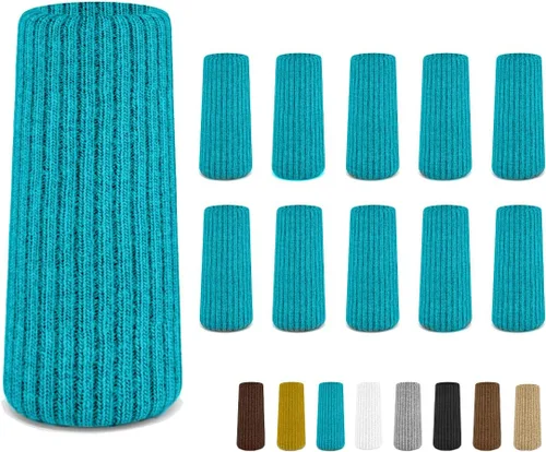 16 Piezas Protectores de Calcetines para Patas de Silla Premium Color Verde Aguamarina para Suelos de Madera Dura - No se Caen Fácilmente - Muy