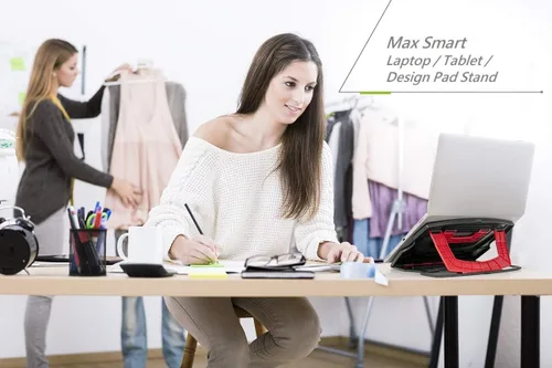 Miniatura 5 de MAX SMART Soporte para tableta de dibujo, plegable, portátil, ajustable compatible con iPad Pro, Wacom y más