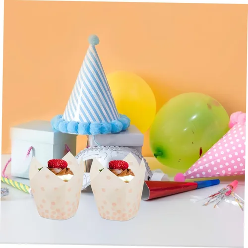 Miniatura 4 de 50 piezas para tartas y muffins, soportes para cupcakes rosa, pergamino, forros para magdalenas, forro de mousse, para hornear, tazas de yogur