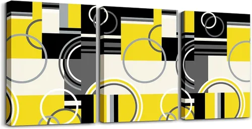 Miniatura 28 de Erosebridal Bohemian Wall Decor 12"x16" 3 Piece Country Southwestern Canvas Wall Art Boho Aztec Arrows Diamond Poster Print Black Gray Geometric