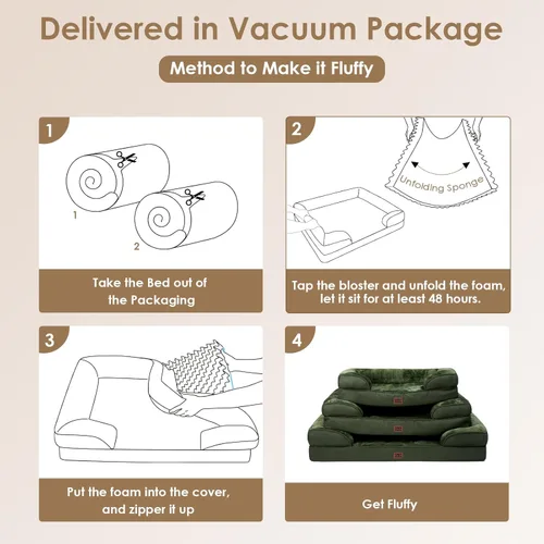Miniatura 20 de EHEYCIGA – Cama ortopédica impermeable para perros pequeños, de espuma viscoelástica tipo caja de huevos, con bordes elevados y base antideslizante