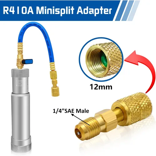 Miniatura 8 de Kit de Inyector de Aceite y Tinte de AC Boltigen, Herramientas de Inyección de Aceite y Tinte de A/C con Acoplados Rápidos Ajustables R134a R1234YF