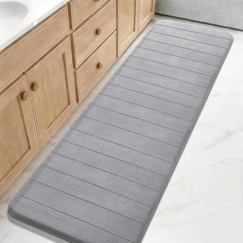 Miniatura 77 de Yimobra Tapete de baño de espuma viscoelástica, súper suave, absorbente, antideslizante, de secado rápido, lavable a máquina, tapete para bañera