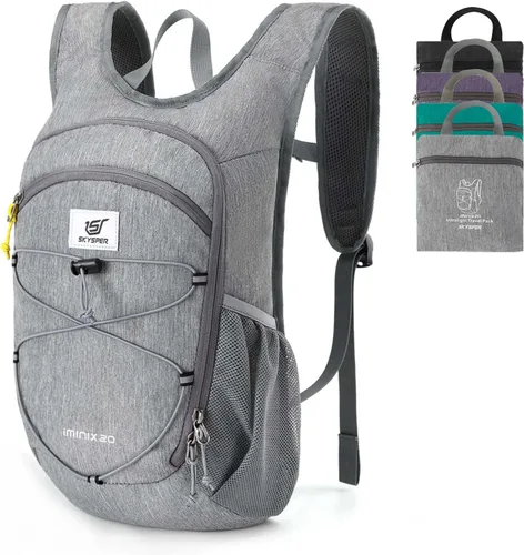 Miniatura 9 de SKYSPER Mochila de senderismo plegable de 15L/20L, mochila de viaje plegable ligera con correa para el pecho, paquete plegable pequeño para caminar