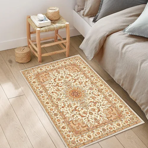 Miniatura 3 de COMSLE Alfombra bohemia de 2 x 3 pies, lavable a máquina, para entrada, lana sintética, alfombra pequeña, envejecida, antideslizante