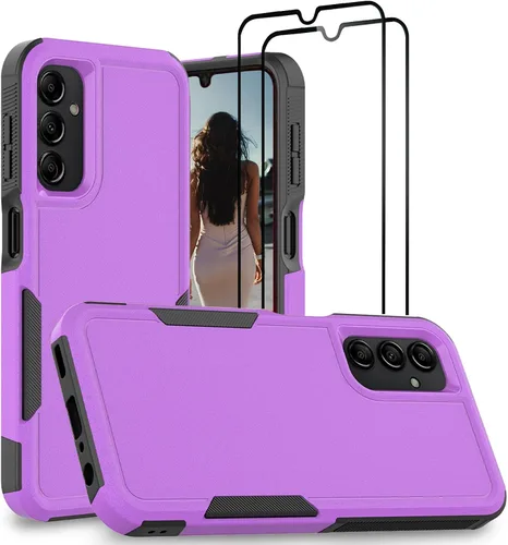 Miniatura 78 de Jeylly Compatible con Samsung Galaxy A22 5G Funda, Funda Samsung A22 5G con 2pcs protectores de pantalla de vidrio templado