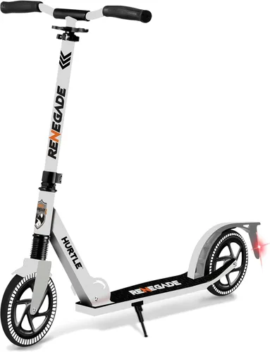 Miniatura 15 de Hurtle Renegade Kick Scooter for Kids, Teenagers & Adults - 2-Wheel Folding Scooter with Adjustable T-Bar Handlebar - Alloy Anti-Slip Deck Rojo