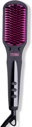TYMO Cepillo alisador de cabello iónico, alisador de cabello de un solo paso para mujeres, cepillo alisador con iones negativos, 16 ajustes de