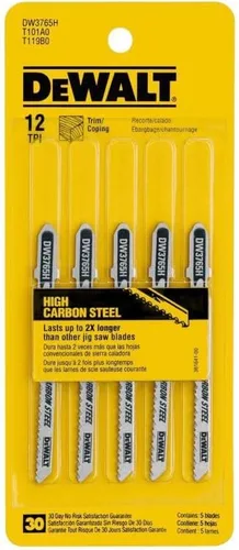 Miniatura 3 de DEWALT DW3765H - Hoja de sierra caladora HCS con mango en T de 3 pulgadas y 12 TPI (5 unidades)