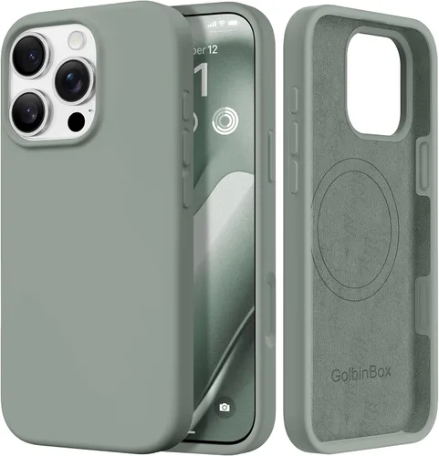 Miniatura 56 de GolbinBox Funda magnética para iPhone 17, compatible con MagSafe, cubierta de silicona integrada para control de cámara, funda de silicona líquida a