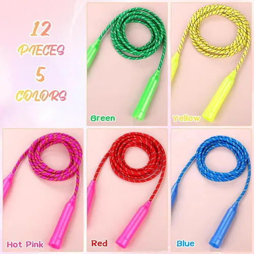 Miniatura 4 de Aneco Cuerda de saltar colorida equipo de ejercicio a granel 7.2 pies de nailon cuerda de salto cuerda de color para ejercicio al aire libre