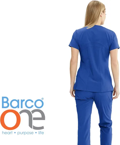 Miniatura 2 de Barco ONE - Top de 5 bolsillos con cuello en V para mujer, elástico en 4 direcciones