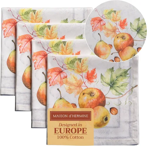 Miniatura 33 de Maison d' Hermine Happy Florals - Juego de 4 servilletas 100% algodón suave y cómodo perfectas para cenas familiares, bodas, fiestas de cóctel, 063