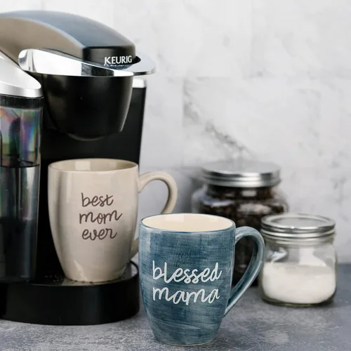 Miniatura 8 de Pavilion Gift Company Best Mom Ever - Taza de café de cerámica grande de 20 onzas, color beige