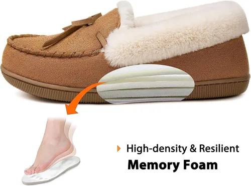 Miniatura 3 de RockDove Pantuflas estilo mocasín con purpurina Caroline para mujer
