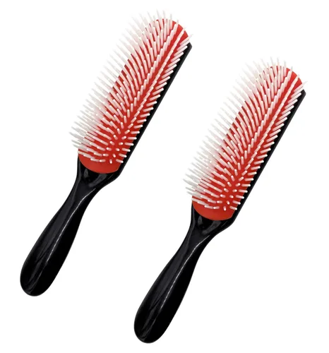 Miniatura 9 de MDSTYLE Cepillo para cabello rizado, grueso, ondulado y enrollado, definición de rizos, desenredante, peinado, secado por soplado, moldeador