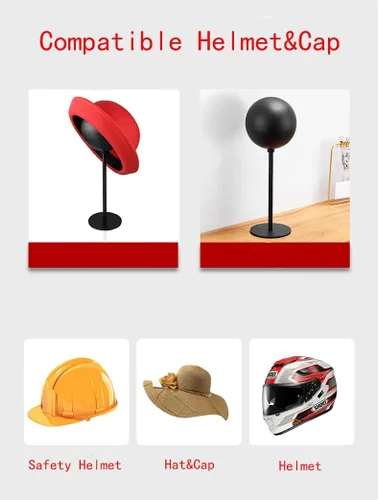 Miniatura 2 de Helmet Stand - Metal Rotation Stand for Motocycle, Caps, Hats & Rugby Helmets