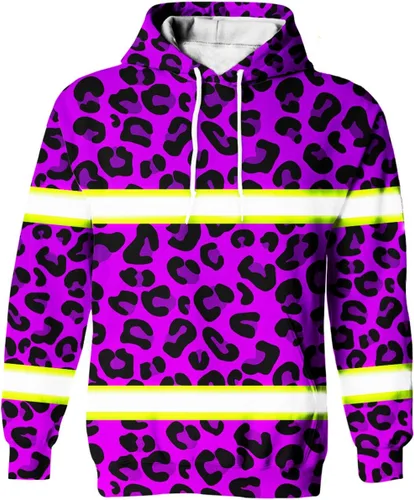 Miniatura 25 de Sudadera con Capucha de Alta Visibilidad con Bandera de EE.UU. de Color Personalizado para Hombres y Mujeres con Cintas Reflectantes, Ropa