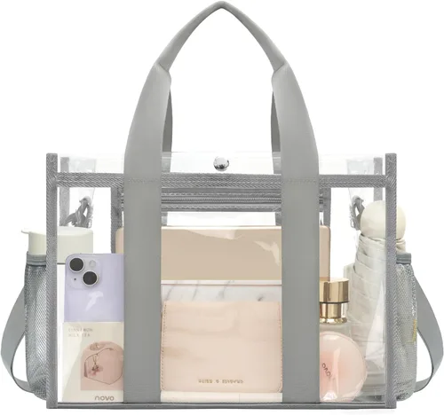 Miniatura 10 de BAGAIL Bolsa transparente, aprobada para estadios, con bolsillo interior, bolsa de viaje transparente para eventos deportivos, conciertos, trabajo