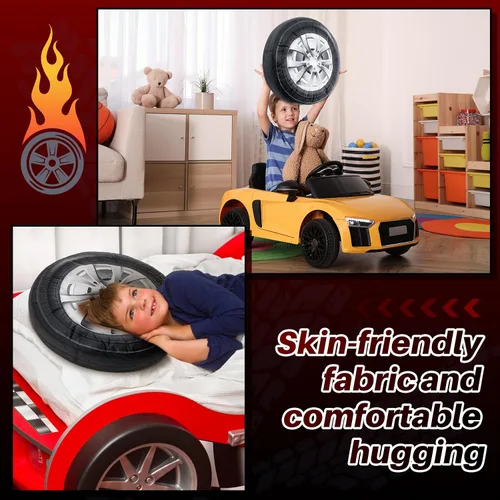Miniatura 6 de Meooeck 1 pieza 39.9 cm de simulación 3D, almohada de felpa en forma de rueda para coche, gran almohada de neumático suave y voluminosa, almohada