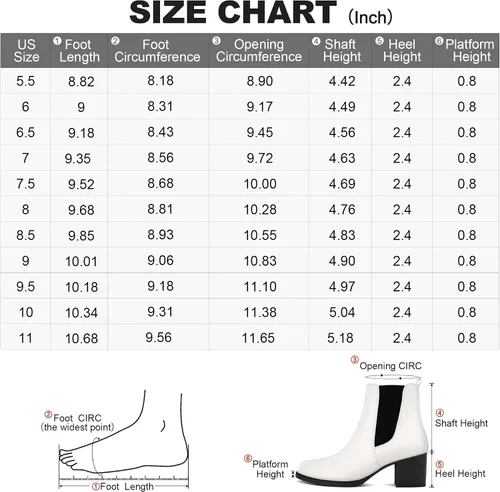 Miniatura 6 de COASIS Botas Chelsea de tacón grueso para mujer botines de tobillo con laterales elásticos